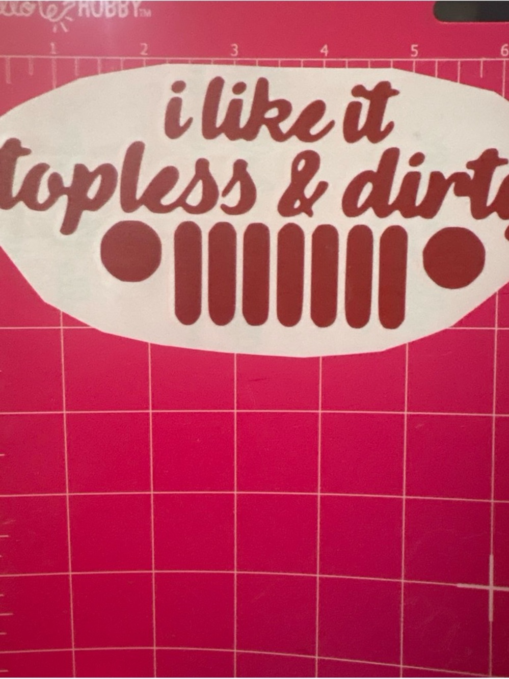 White Vinyl Decal Sticker - "I like it topless & dirty"